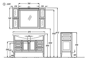 Тумба с раковиной Опадирис Мираж 120 светлый орех для ванной в интернет-магазине Sanbest