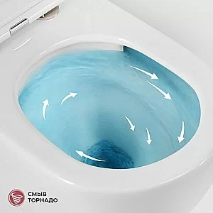 Унитаз подвесной Cezares CZR-38083-49-TH-TOR/SC белый, безободквый, смыв торнадо купить в интернет-магазине Sanbest