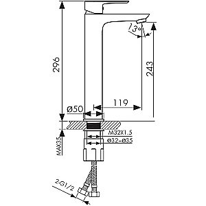 Смеситель для раковины Kaiser Cezar 05111-2 купить в интернет-магазине сантехники Sanbest