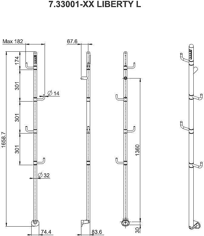 Полотенцесушитель электрический Allen Brau Liberty 7.33001-31 черный матовый купить в интернет-магазине сантехники Sanbest