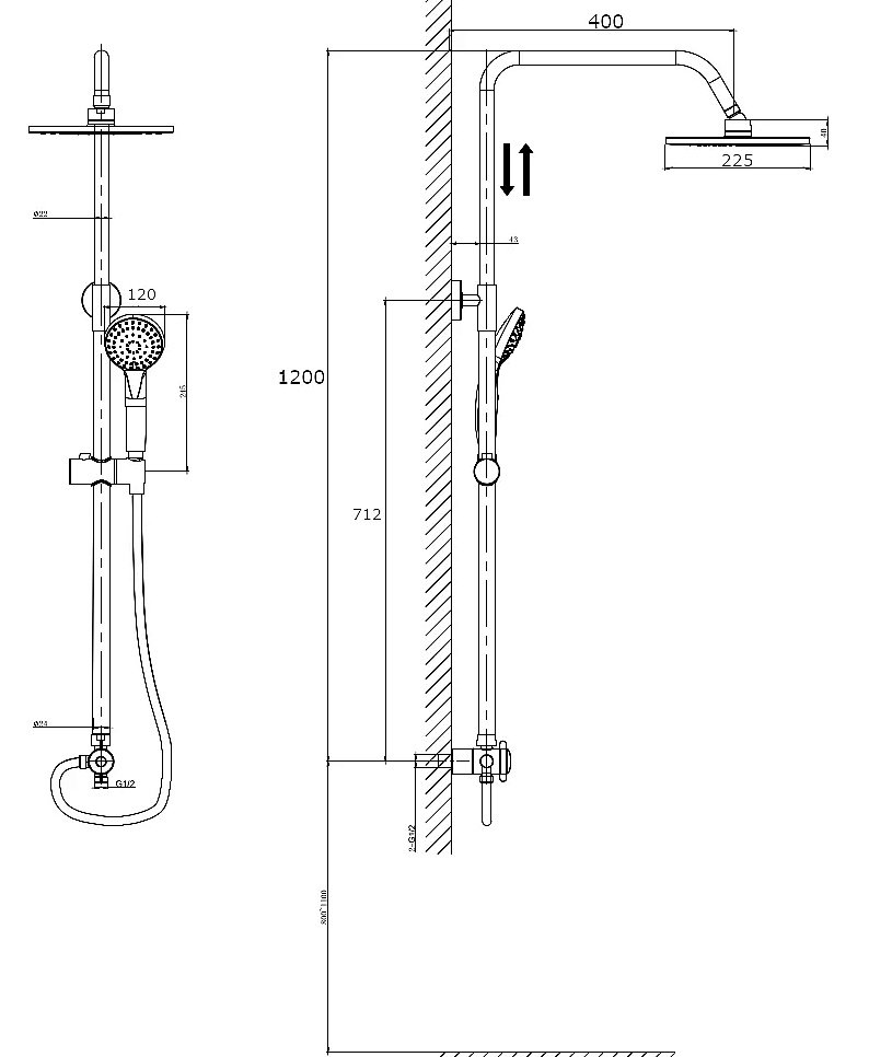 Душевая система Rush Bella BL4535-116 купить в интернет-магазине сантехники Sanbest
