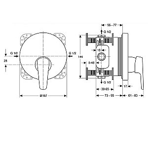 Смеситель для душа Ideal Standard Vito A6065AA купить в интернет-магазине сантехники Sanbest