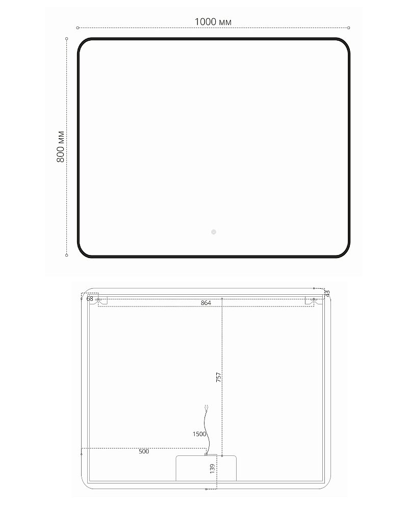Зеркало LED Orange Black BL-100ZE в ванную от интернет-магазине сантехники Sanbest