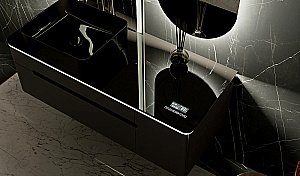 Тумба с раковиной Jorno Shine 120 антрацит с мфу для ванной в интернет-магазине Sanbest