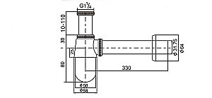 Сифон для раковины D&K DC9071 хром купить в интернет-магазине сантехники Sanbest