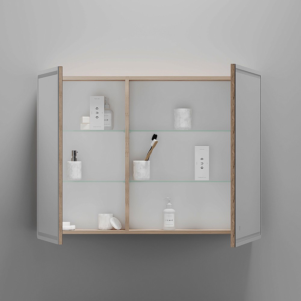 Зеркальный шкаф Sancos Mirror MI100EG дуб галифакс натуральный купить в интернет-магазине сантехники Sanbest