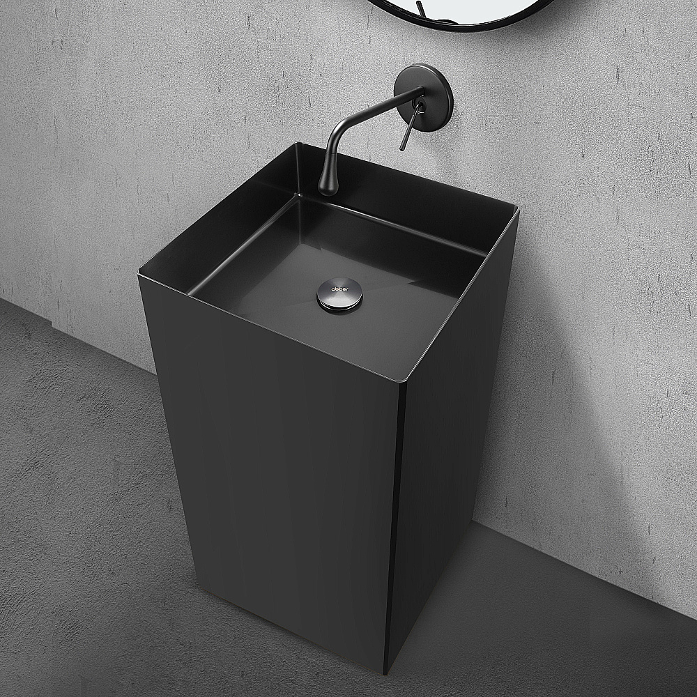 Раковина напольная ABBER Wasser Kreis 40 AF2413MB черная матовая купить в интернет-магазине Sanbest