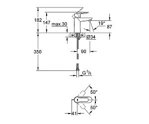 Смеситель для раковины Grohe BauEdge 23330 000 купить в интернет-магазине сантехники Sanbest