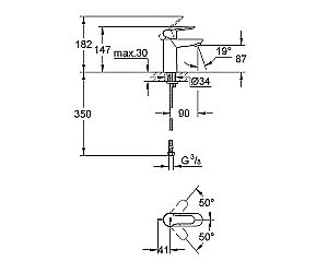 Смеситель для раковины Grohe BauEdge 23330 000 купить в интернет-магазине сантехники Sanbest