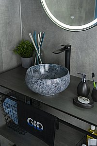 Раковина накладная Gid Esfera 32 Mnc481 54433 под камень глянцевая купить в интернет-магазине Sanbest