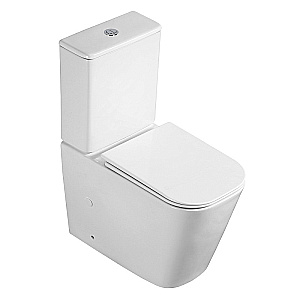 Унитаз напольный Azario Esconda AZ-1255A белый, безободковый, с бачком, с крышкой микролифт, слив торнадо купить в интернет-магазине Sanbest