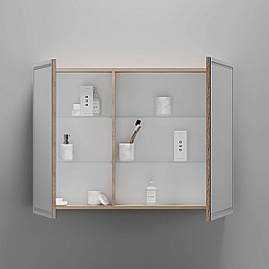 Зеркальный шкаф Sancos Mirror MI100EG дуб галифакс натуральный купить в интернет-магазине сантехники Sanbest