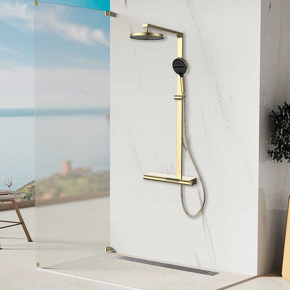 Душевая система Vincea Aspire VSFS-4AS1BG брашированное золото купить в интернет-магазине сантехники Sanbest