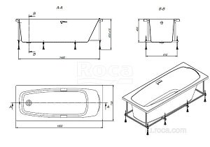 Ванна Roca Sureste ZRU9302787 160х70 купить в интернет-магазине Sanbest