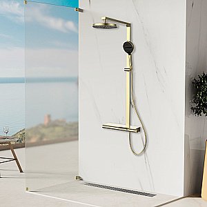 Душевая система Vincea Aspire VSFS-4AS1BG брашированное золото купить в интернет-магазине сантехники Sanbest