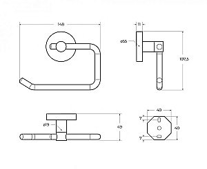 Держатель для туалетной бумаги Cezares RELAX-PH1-01 хром купить в интернет-магазине сантехники Sanbest