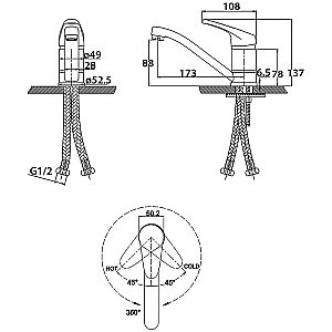 Смеситель для раковины Kaiser County 66211 купить в интернет-магазине сантехники Sanbest