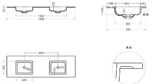 Раковина подвесная Salini Onda 1402202MF 180 из искусственного камня S-Stone, матовая, цвет по RAL полностью купить в интернет-магазине Sanbest