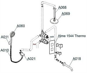 Душевая система WasserKRAFT Alme 1500 A171568 Thermo купить в интернет-магазине сантехники Sanbest