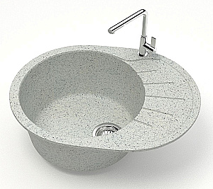 Кухонная мойка Azario Light 57х44 CS00079923 светло-серая матовая купить в интернет-магазине сантехники Sanbest