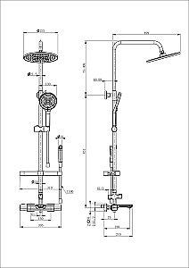 Душевая система с термостатом WONZON & WOGHAND SOLID, Хром (WW-C3011-A1-CR) купить в интернет-магазине сантехники Sanbest