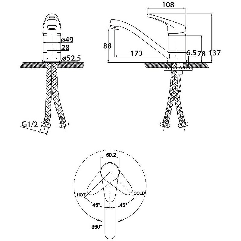 Смеситель для раковины Kaiser County 66211 купить в интернет-магазине сантехники Sanbest