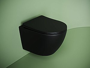 Унитаз подвесной Ceramica Nova UnoCN11001TMB черный матовый, с крышкой микролифт, безободковый, слив-торнадо купить в интернет-магазине Sanbest