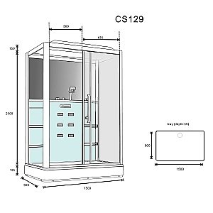Душевая кабина Loranto Selak CS 129 3A 90х150 прозрачное стекло/профиль черный купить в интернет-магазине Sanbest