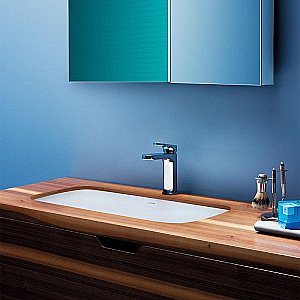 Раковина встраиваемая Azzurra Glaze 69 GLLT06938000BI (GLZ 69x38/SP bi) белая купить в интернет-магазине Sanbest