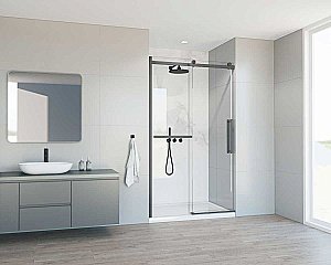 Душевая дверь Vincea Como Soft VDS-1CS120CLGM 120 стекло прозрачное/профиль вороненая сталь купить в интернет-магазине Sanbest