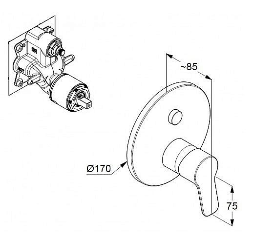 Смеситель для душа Kludi Pure&Easy 376590565 хром купить в интернет-магазине сантехники Sanbest