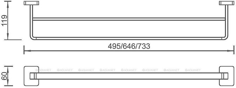 Полотенцедержатель Aquanet 246605 купить в интернет-магазине сантехники Sanbest