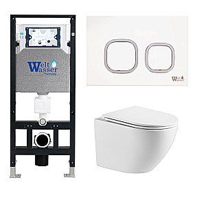 Унитаз с инсталляцией WeltWasser AMBERG 506 + MERZBACH 043 GL-WT + AMBERG RD-WT купить в интернет-магазине Sanbest