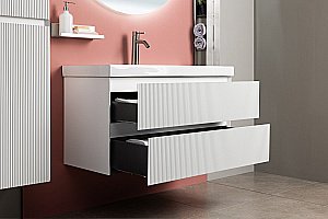 Тумба с раковиной Aquanet Альтера 337155 70 белый матовый для ванной в интернет-магазине Sanbest