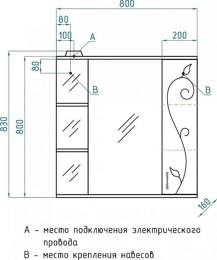Зеркало со шкафом Style Line Панда 80/С Фьюжн в ванную от интернет-магазине сантехники Sanbest