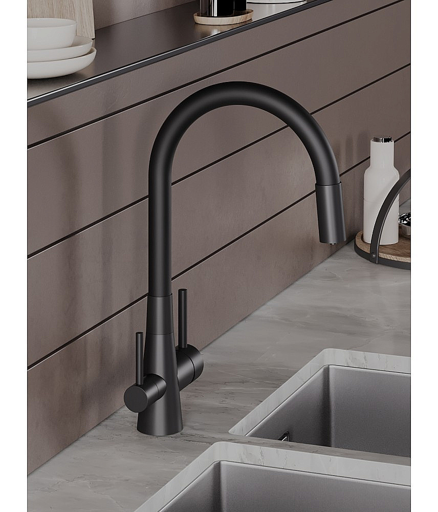 Смеситель для кухни Agger Elegant A3230344 черный матовый купить в интернет-магазине сантехники Sanbest