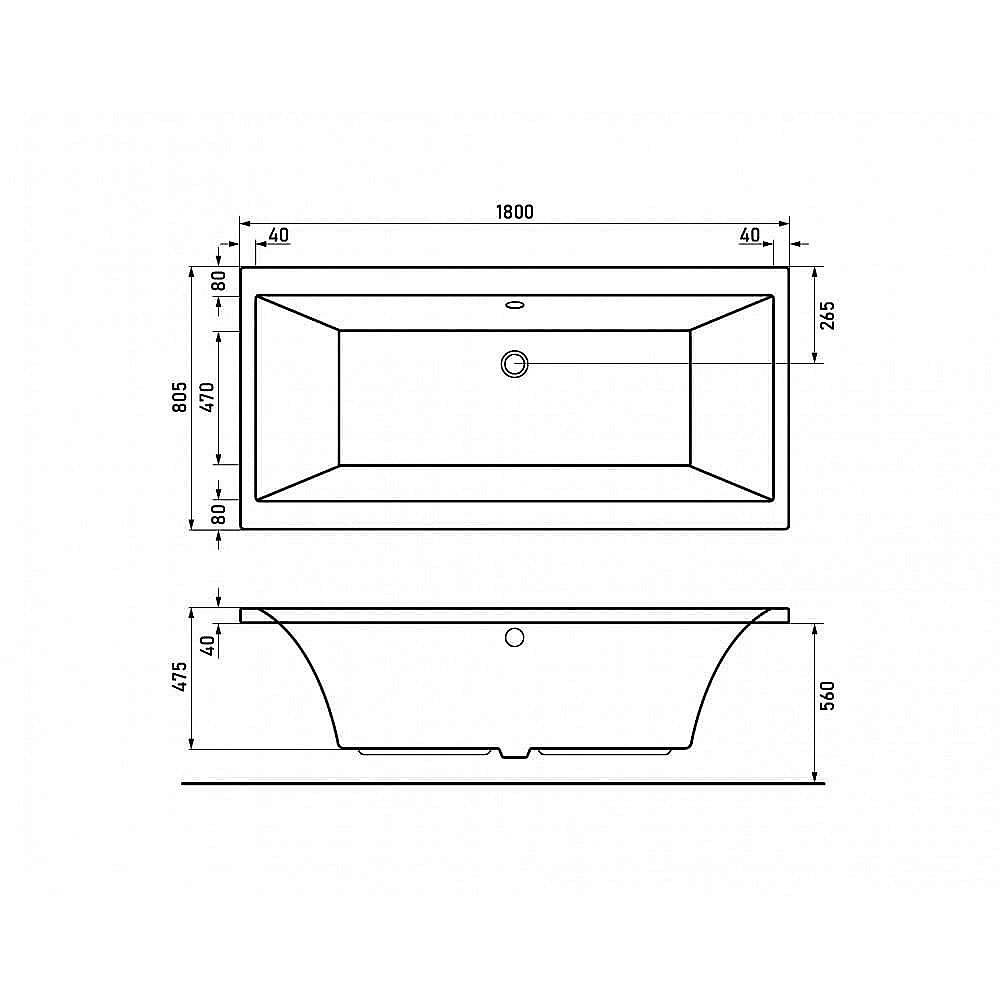 Ванна акриловая с каркасом Berges TARI 050031 180х80 купить в интернет-магазине Sanbest