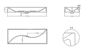 Раковина накладная Salini SONATA 1401201MF 119,5 из искусственного камня S-Stone, матовая, цвет по RAL полностью купить в интернет-магазине Sanbest