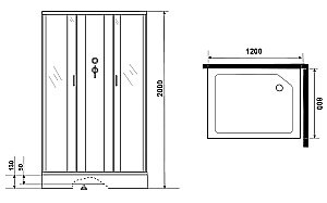 Душевая кабина Niagara Classic NG-43285-14QBK 120x80 купить в интернет-магазине Sanbest