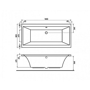 Ванна акриловая с каркасом Berges TARI 050031 180х80 купить в интернет-магазине Sanbest
