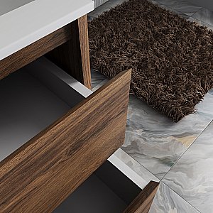 Тумба с раковиной Vincea Gio 60 VMC-2G600CO/VBS-13960 тёмный дуб/раковина белая для ванной в интернет-магазине Sanbest