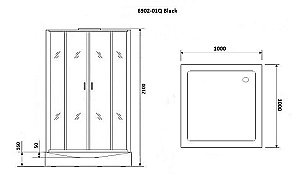 Душевая кабина Niagara Premium NG- 6902-01Q BLACK 100x100 купить в интернет-магазине Sanbest