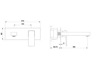 Смеситель для раковины встраиваемый WONZON & WOGHAND CUBE 2.0, Брашированный никель (WW-88869068-BN) купить в интернет-магазине сантехники Sanbest