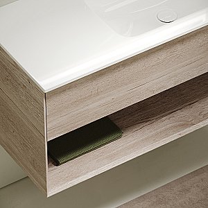 Тумба с раковиной Sancos Marmi 1.0 MR1.0100REG дуб галифакс натуральный для ванной в интернет-магазине Sanbest