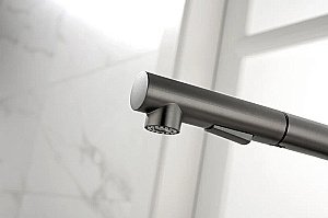 Смеситель для кухни Paulmark Neo Ne214419-GM вороненая сталь купить в интернет-магазине сантехники Sanbest