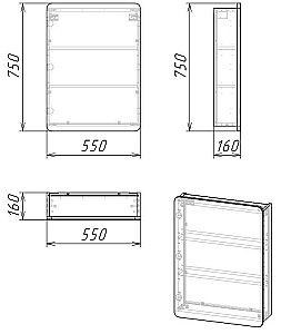 Зеркальный шкаф Grossman Талис 206006 55 бетон пайн купить в интернет-магазине сантехники Sanbest