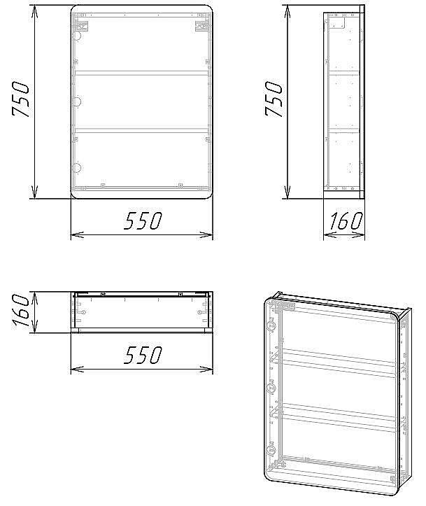 Зеркальный шкаф Grossman Талис 206006 55 бетон пайн купить в интернет-магазине сантехники Sanbest