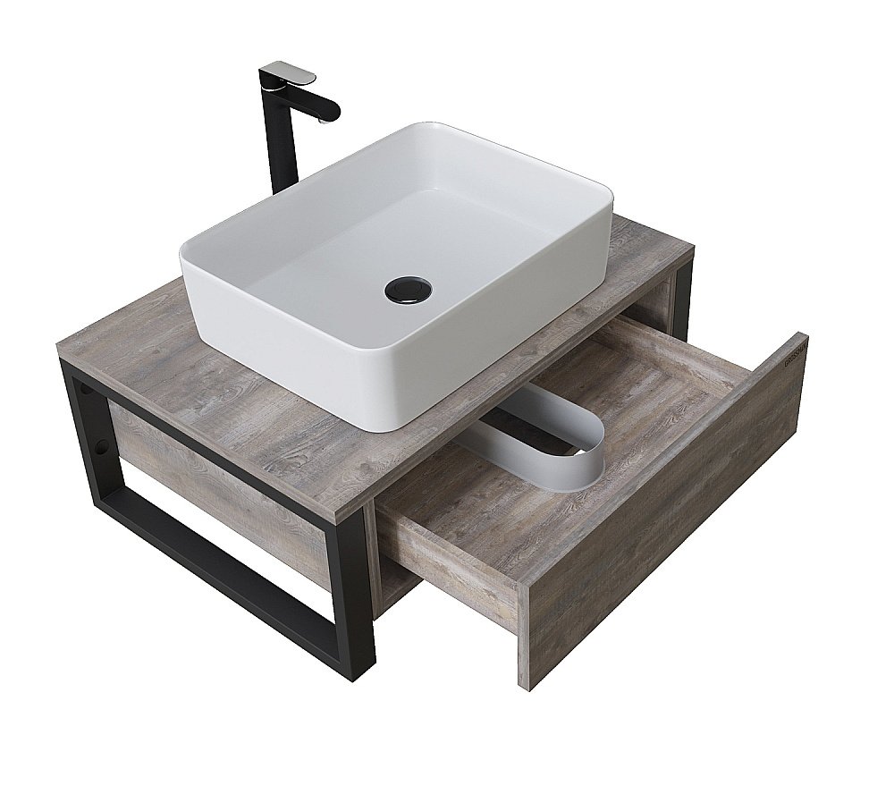 Консоль с раковиной Grossman ФАРГО 70 бетон пайн для ванной в интернет-магазине сантехники Sanbest