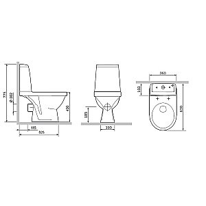 Унитаз-компакт Damixa Origin Evo 2 788607SC белый, с крышкой микролифт, с бачком купить в интернет-магазине Sanbest