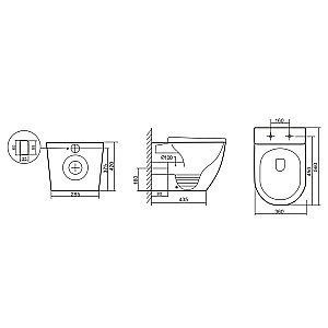 Унитаз напольный Abber Bequem AC1111TMB черный матовый, безободковый, с крышкой микролифт, слив-торнадо купить в интернет-магазине Sanbest